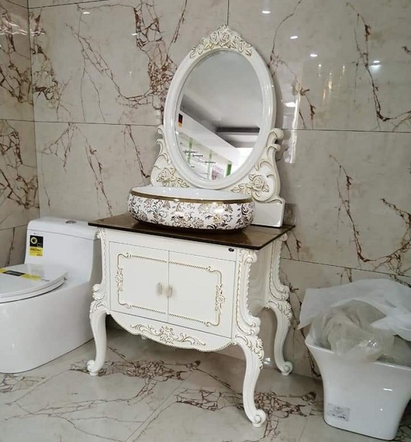 Mẫu tủ chậu lavabo tân cổ điển đẹp